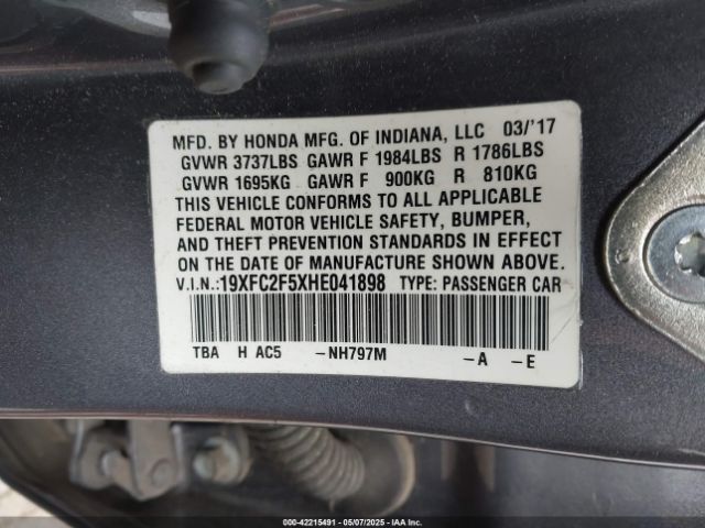 19XFC2F5XHE041898 Honda Civic Lx