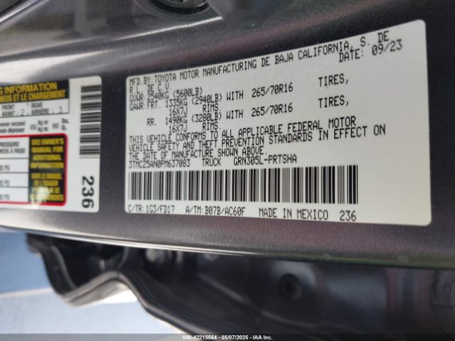 3TMCZ5AN0PM637083 Toyota Tacoma Trd Off Road