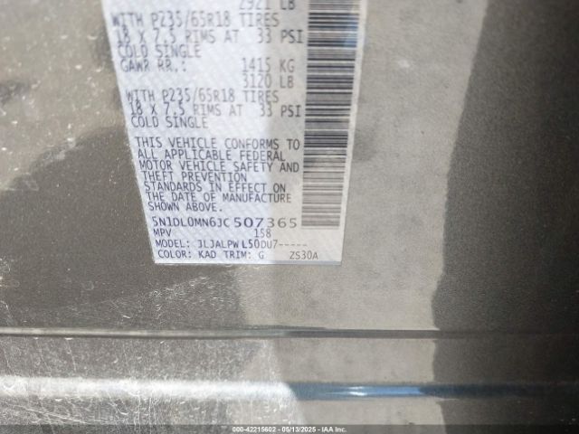 5N1DL0MN6JC507365 Infiniti QX60