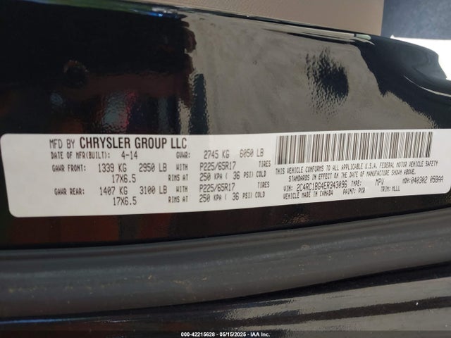2C4RC1BG4ER343096 Chrysler Town & Country Touring