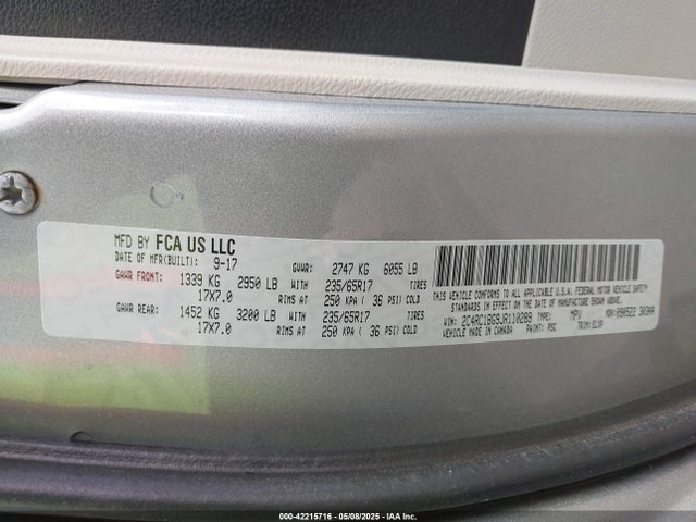 2C4RC1BG9JR110289 Chrysler Pacifica