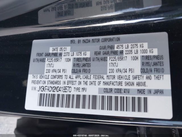 JM3KFACM2M0418570 Mazda Cx-5 Touring