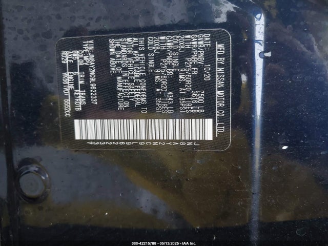 Nissan Armada Sl 4wd 2020 JN8AY2NC9L9622337 Image 9