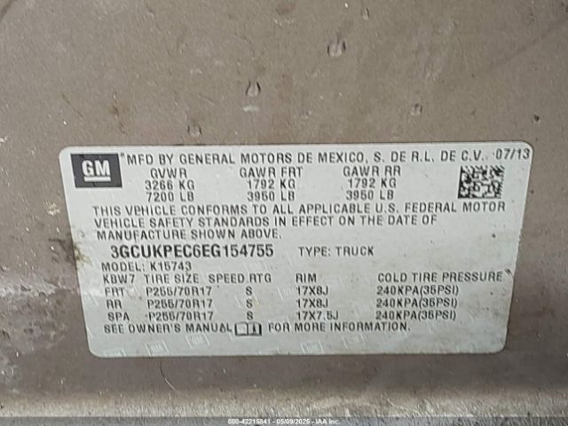 3GCUKPEC6EG154755 Chevrolet Silverado 1500 Work Truck 2wt