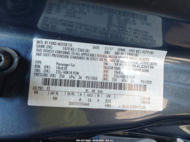 1FADP3L96JL228759 Ford FOCUS ST