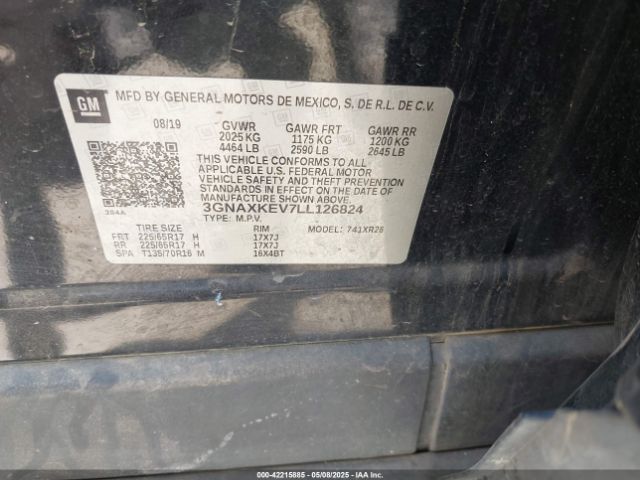 2020 CHEVROLET EQUINOX 3GNAXKEV7LL126824 Photo 8
