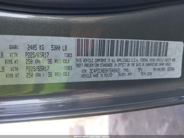 2017 DODGE JOURNEY 3C4PDCAB3HT648421 Photo 8