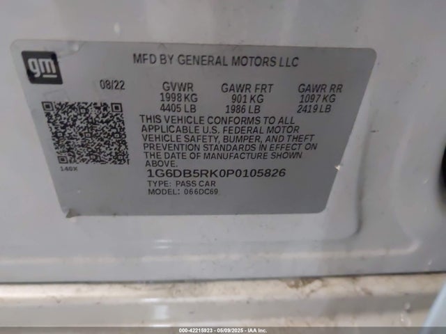 1G6DB5RK0P0105826 Cadillac lsy