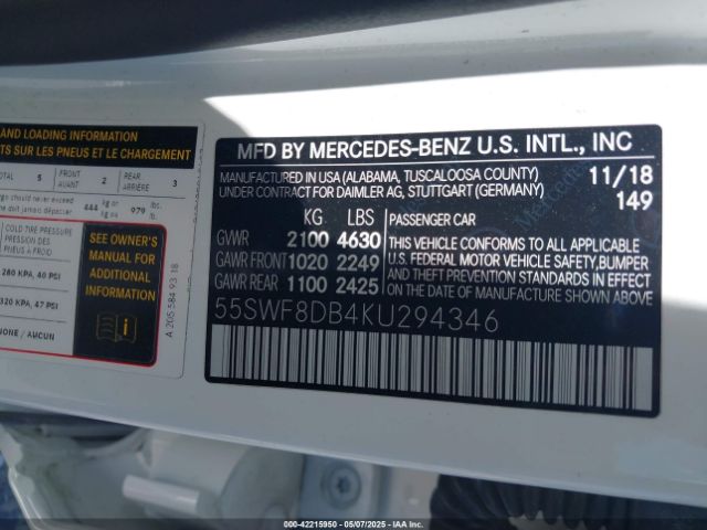 55SWF8DB4KU294346 Mercedes-Benz m264