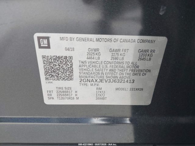 2018 CHEVROLET EQUINOX 2GNAXJEV3J6321413 Photo 8