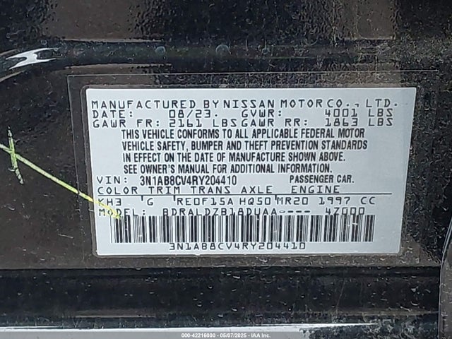 3N1AB8CV4RY204410 Nissan Sentra Sv Xtronic Cvt
