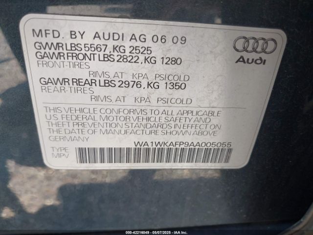 2010 AUDI Q5 WA1WKAFP9AA005055 Photo 8