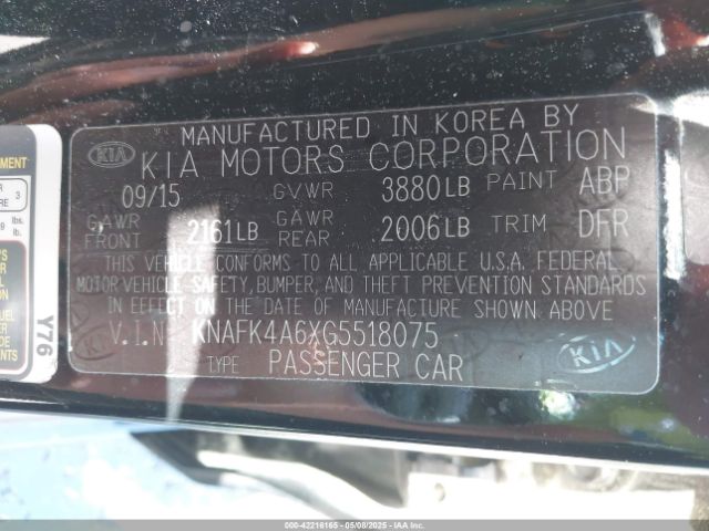 KNAFK4A6XG5518075 KIA FORTE LX