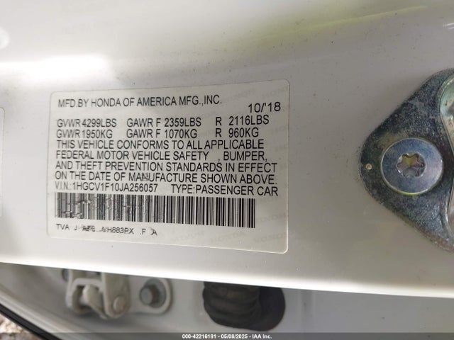 1HGCV1F10JA256057 Honda ACCORD LX