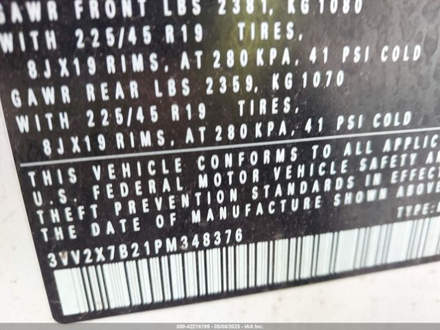 2023 VOLKSWAGEN TAOS 3VV2X7B21PM348376 Photo 8