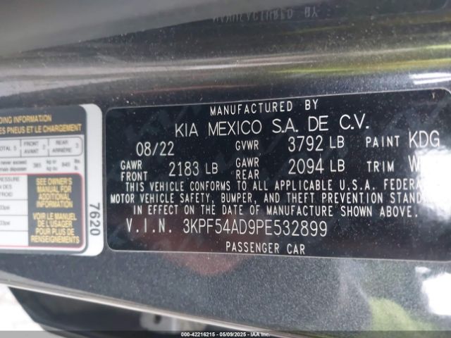 3KPF54AD9PE532899 KIA Forte Gt-line