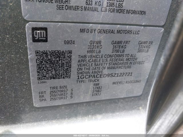 1GCPACED9SZ122721 Chevrolet Silverado 1500 2wd  Short Bed Lt