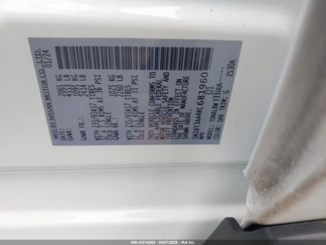 5N1BT3AA4RC681960 Nissan Rogue S Fwd