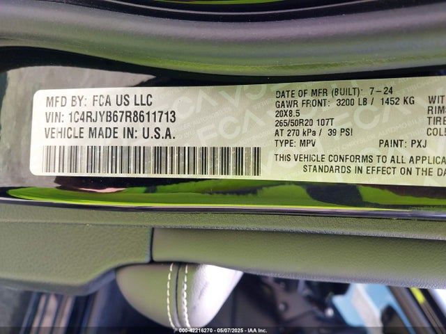 1C4RJYB67R8611713 Jeep Grand Cherokee