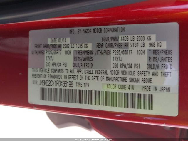 JM3KE2CY1F0436198 Mazda Cx-5 Touring
