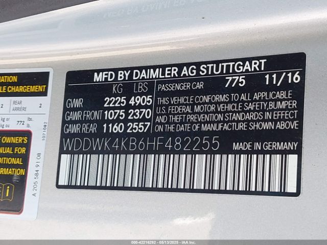 WDDWK4KB6HF482255 Mercedes-Benz C 300 4matic