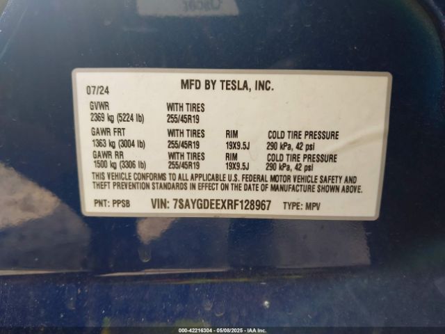 7SAYGDEEXRF128967 Tesla Model Y Long Range Dual Motor All-wheel Drive