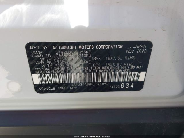 2023 MITSUBISHI OUTLANDER JA4J3TA89PZ021852 Photo 8