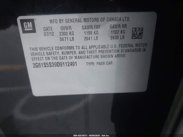 2013 CADILLAC XTS 2G61S5S39D9112491 Photo 8
