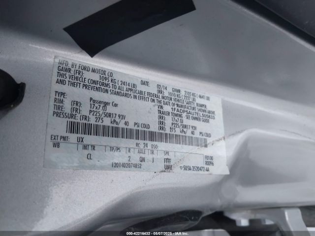 1FADP5AU7EL505833 Ford C-max Hybrid Se