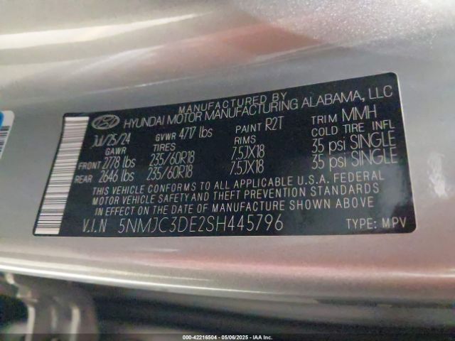 5NMJC3DE2SH445796 Hyundai gdi theta iii