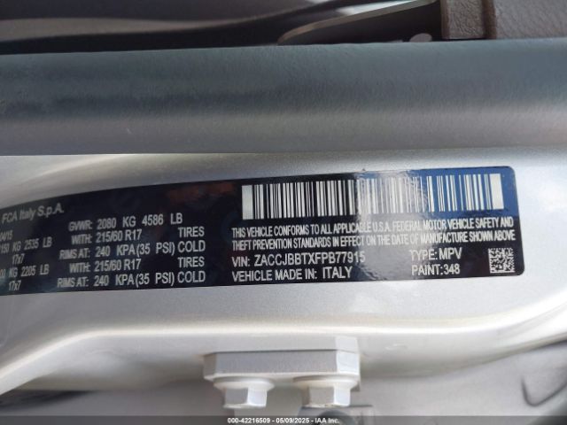 ZACCJBBTXFPB77915 Jeep Renegade Latitude