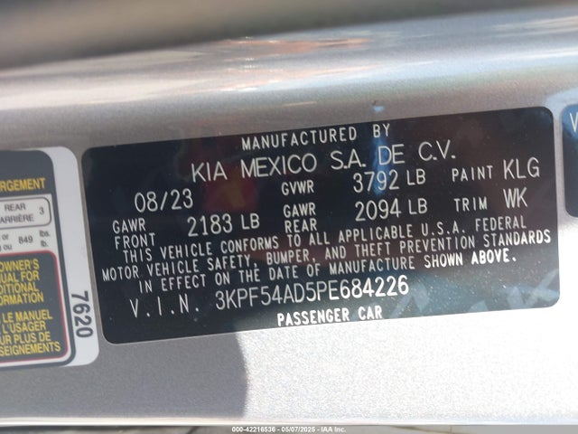 KIA mpi nu 2023 3KPF54AD5PE684226 Image 9