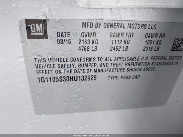 1G1105S30HU132925 Chevrolet IMPALA 1LT