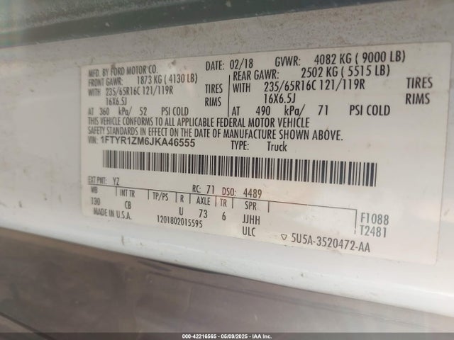 1FTYR1ZM6JKA46555 Ford 2018