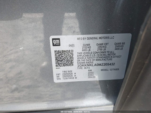 1GKKNKLA0MZ205432 GMC Lcv