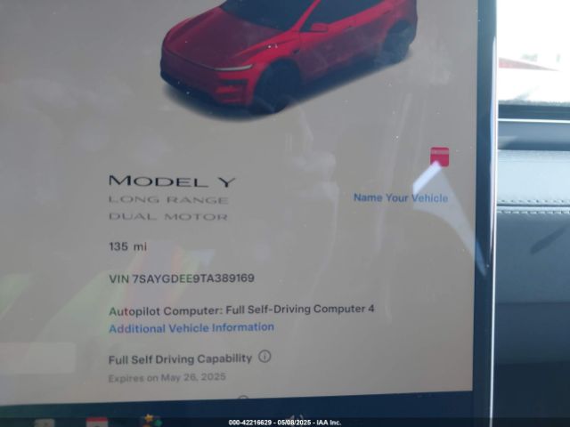 7SAYGDEE9TA389169 Tesla Model Y