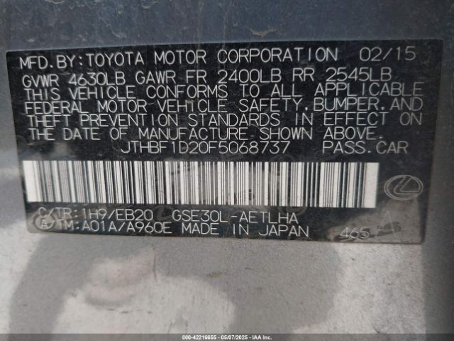JTHBF1D20F5068737 Lexus IS 250