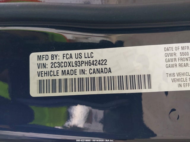 Dodge 2023 2023 2C3CDXL93PH642422 Image 9