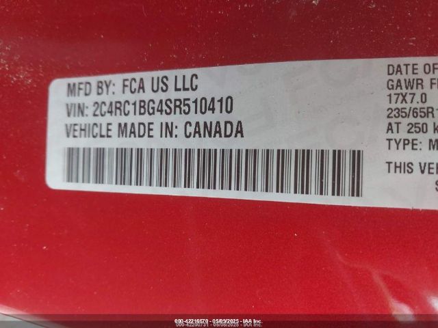2025 CHRYSLER PACIFICA 2C4RC1BG4SR510410 Photo 8