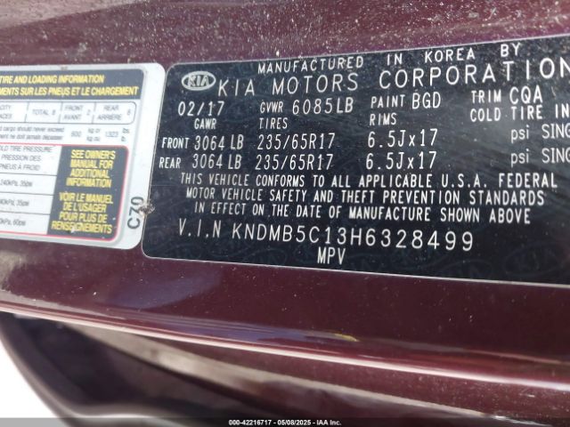 KNDMB5C13H6328499 KIA SEDONA LX