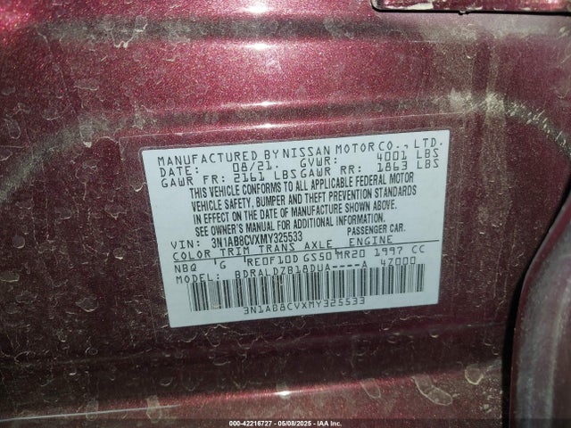 3N1AB8CVXMY325533 Nissan 2021