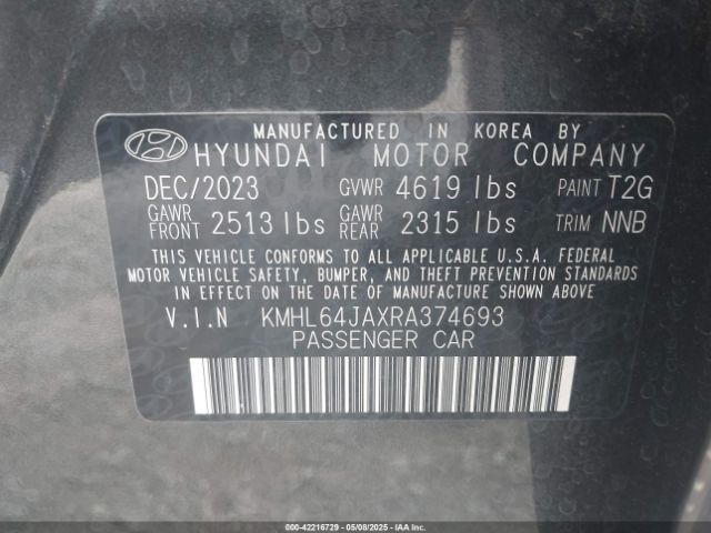 KMHL64JAXRA374693 Hyundai SONATA SEL