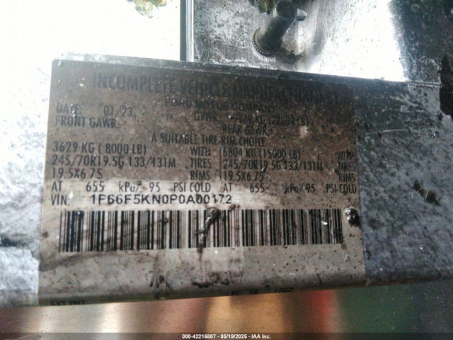 1F66F5KN0P0A00172 Ford F-59 Commercial Stripped