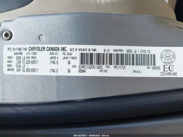 2014 CHRYSLER TOWN & COUNTRY 2C4RC1CG2ER116651 Photo 8