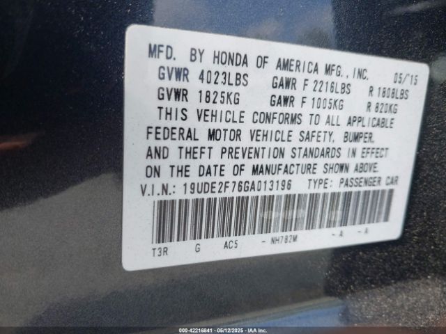 19UDE2F76GA013196 Acura Ilx Premium Package/technology Plus Package