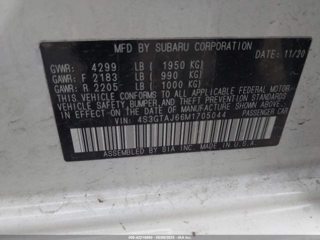 4S3GTAJ66M1705044 Subaru Impreza Sport 5-door