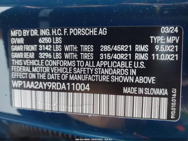 2024 PORSCHE CAYENNE WP1AA2AY9RDA11004 Photo 8