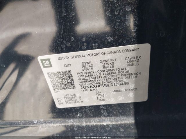 2GNAXHEV8L6178499 Chevrolet Equinox Fwd Ls