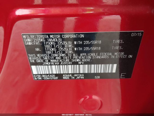 JTMDFREV6FJ039249 Toyota Rav4 Limited
