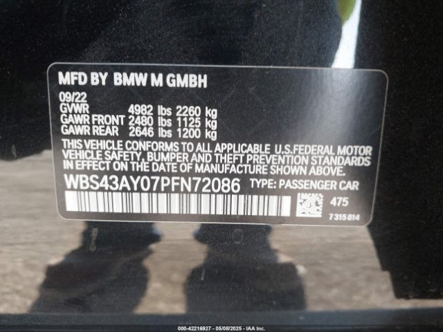 2023 BMW M3 WBS43AY07PFN72086 Photo 8